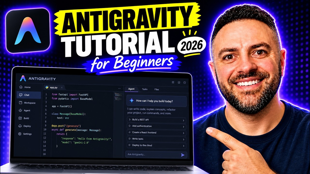 Thumbnail for Learn 90% of Google Antigravity in Under 25 Minutes (2026 Update)
